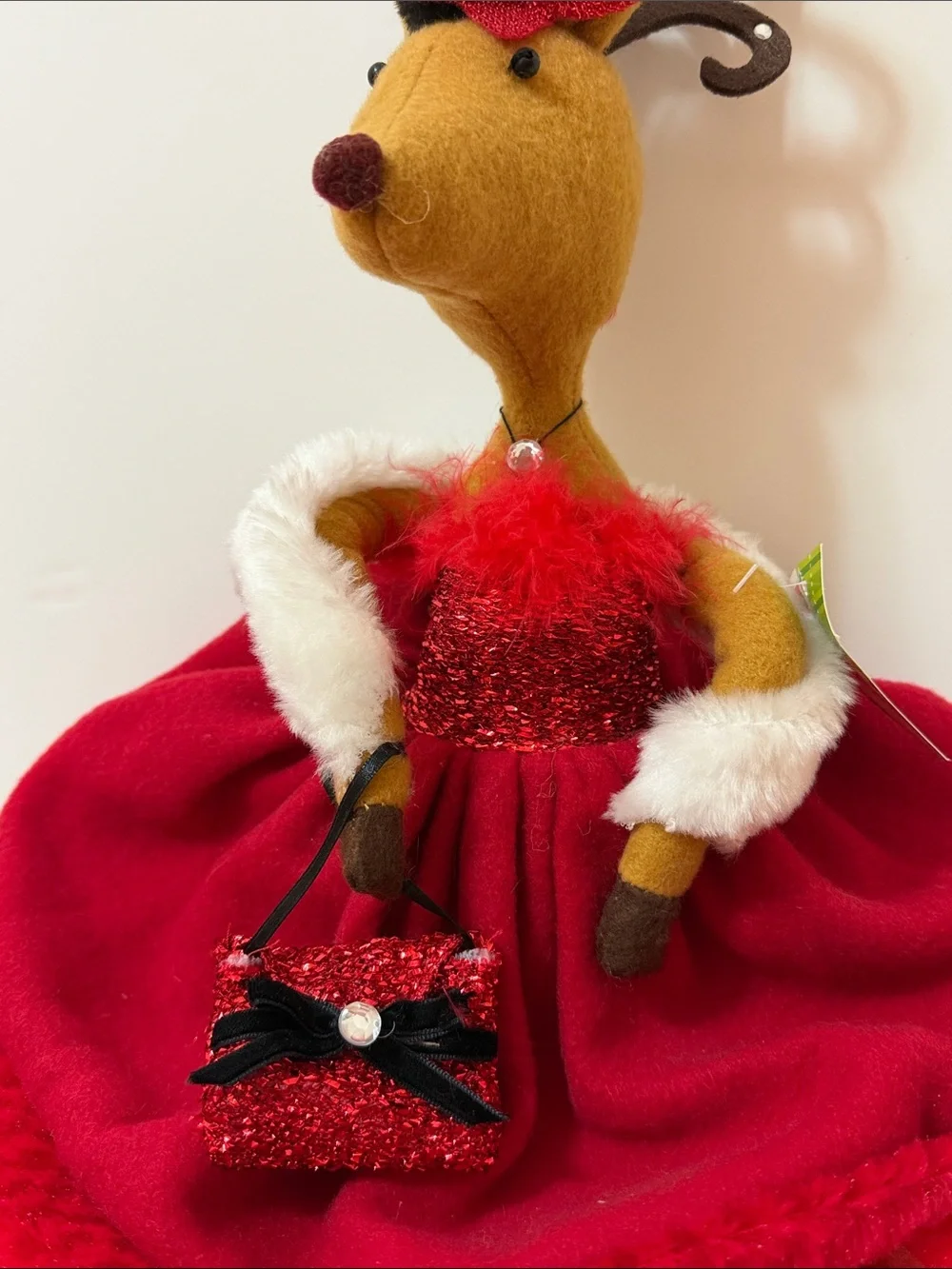 Celebrate It Christmas Festive Red Reindeer Plush Figurine 23” Long